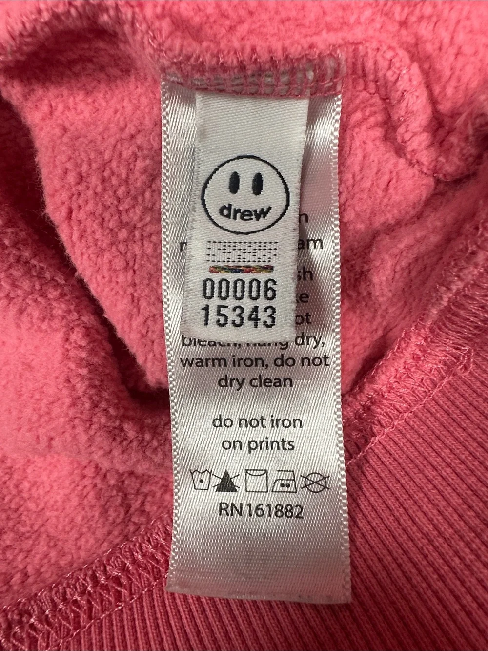 Drew House Sketch Mascot Crewneck Sweatshirt Hot Pink Adult XL Smiley Bieber